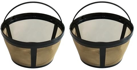TRONMEI 8-12 Cup Reusable Coffee Filter - BPA Free, Eco-Friendly, Compatible with Mr. Coffee, Black+Decker & Most Standard 8-12 Cup Drip Coffee Makers (2-Pack)