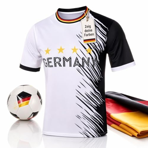 MC-Trend Herren Deutschland Trikot weiß Germany Nationalmannschaft Schwarz Rot Gold (66.00322.S, DE/NL/SE/PL, Alphanumerisch, S, Regular, Regular)