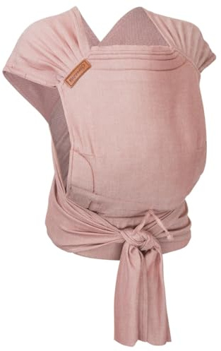 Hoppediz Hop-Tye Advanced Babytrage ab Geburt für Neugeborene, Sienna | Ergonomische Halbschnallentrage mit Tuchträgern - mitwachsend von 2,5 bis 20 kg