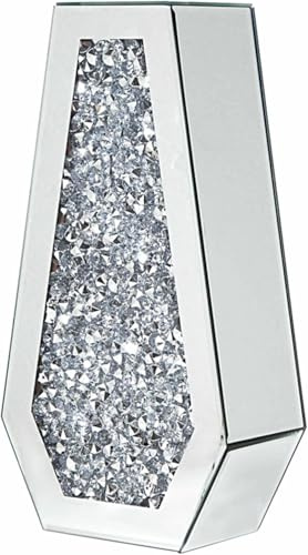 Crushed Diamond Spiegel Blumenvase Strass Glas Groß 40cm für Mittelstücke Wohnkultur Wohnzimmer Esszimmer Couchtisch Kann kein Wasser halten