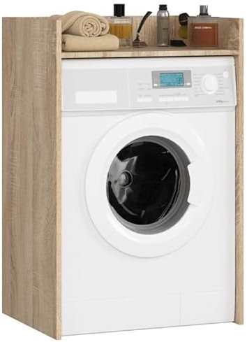 BDW Armadietto per Lavatrice e Asciugatrice, 97,5 x 64 x 50 cm, Mobile da Bagno Alto (Rovere Sonoma)