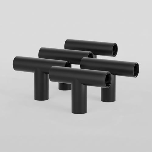 Pack of 5 20mm PVC Conduit Fittings T-Shaped Junction Connector Black Electrical Cable Pipe Fitting 3Way Tee Branch Joiner for Surface Wiring System Compatible