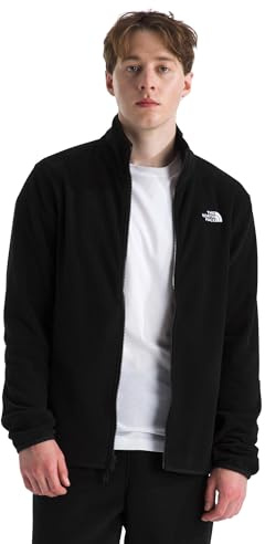 The North Face Men's Glacier Fleece Jacket - Soft Fleece Zip Up Jacket, Zip Pockets, Reinforced Binding, TNF Black, Large