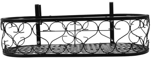 GAROZATION Blumentopfhalter Geländer Hängendes Pflanzenregal Aus Rostfreiem Eisen 50x20x12cm Für Balkon Balkon Dekoration Bonsai Regal
