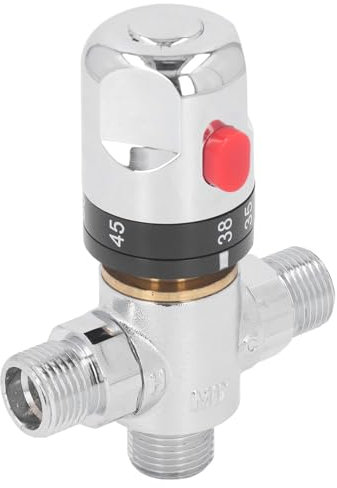 Vanne mitigeur thermostatique en laiton, filetage mâle G1/2 DN15, robinet de mélange d'eau chaude et froide, contrôle de la température, mélangeur pour lavabo, bidet, douche 0,1-0,5 MPa
