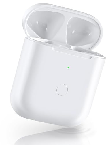 Uorker Custodia di ricarica per AirPod di prima e seconda generazione, custodia di ricarica wireless con sincronizzazione Bluetooth, ricarica rapida, supporto per ricarica cablata e wireless