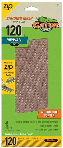 Gator Drywall Sanding Screen Mesh, 120 Grit, 4-Pack