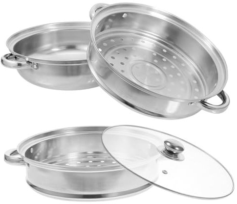 HEALEEP Vaporiera Acciaio Inossidabile Pentola Multifunzionale Per Cottura Vapore e Stufati Resistente Al Calore Per Verdure e Zuppe Utensile