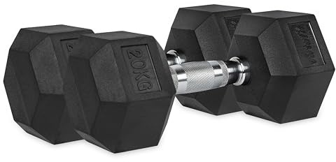 VirtuFit Hexa Dumbell Set di manubri corti – 2 x 20 kg