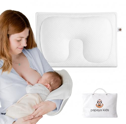 Baby Feeding Arm Pillow – Nursing Arm Pillow for Breastfeeding & Bottle Feeding, Portable Travel Nursing Pillow, Ergonomic Arm Support + Baby Head & Neck Support for Newborn & Infant, Washable