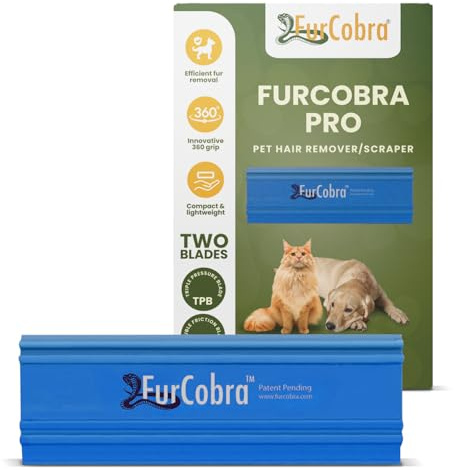 FURCOBRA Pro Épilateur pour Animaux de Compagnie de Voiture 11,9 cm – Outil léger et Compact pour enlever Les Poils de Chats et de Chiens, grattoir pour lit, canapé, Tapis, Surfaces de la Maison