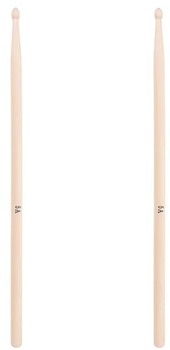 MOTHNUR Baquetas 5a de Roble para Batería, Palillos de Percusión Aplicables, Par de Baquetas Madera Natural para Práctica y Uso en Banda, Accesorios de Instrumentos Musicales