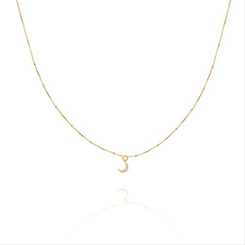 Collier Diamant Pois de Lune pour Femmes, Bijoux chaîne Ras du Cou, fabriqué en Chine