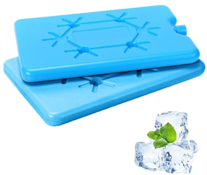 Kenovate 2 Pack Freezer Blocks Long-Lasting Leakproof Reusable Ice Packs for Cooler Bags Lunch Boxes Picnic