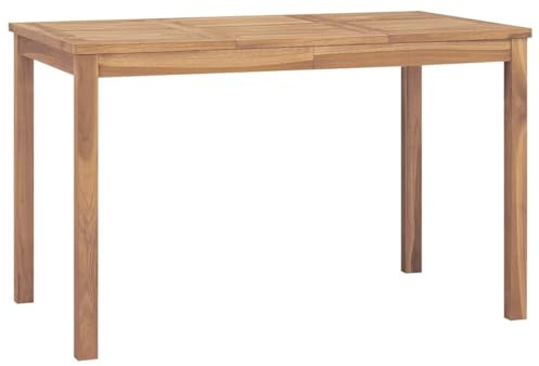 HGBNMER Solid Teak Garden Dining Table for 4 Persons, Warm Brown Rectangular Outdoor Dining Teak Furniture with Smooth Finish and Spacious Design