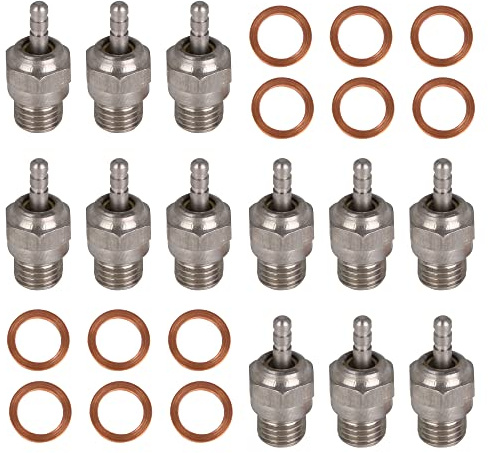 Mxfans Silver RC 1:8 1:10 70117 Stainless Steel Glow Plug Replacement for HSP N3 15~28 Hot Nitro Engines Pack of 12