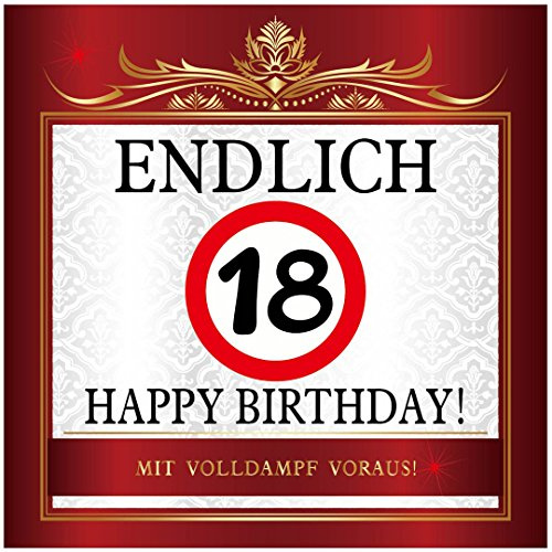 Udo Schmidt Aufkleber Endlich 18 Happy Birthday! Geburtstag zb für Sektflasche
