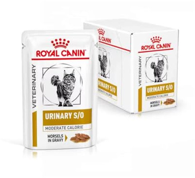 Royal Canin Veterinary Urinary s/o Moderate Calorie | 12 x 85 g | Aliment complet diététique pour chats | Pour la dissolution des calculs de struvite | Valeur RSS basse
