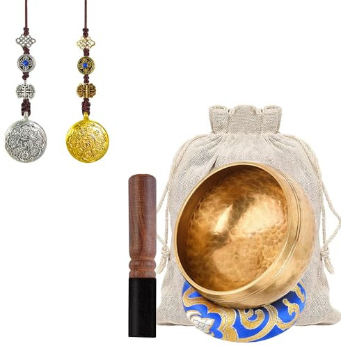 Tibetisches Klangschalen Set,Singing Bowl,Klangschalen Set Massage,Klangschalen Set Hess,Klangschalen Set Klein,Klangschalen Set mit Chakren,Klangschalen Set Chakra für Yoga Meditation und Entspannung