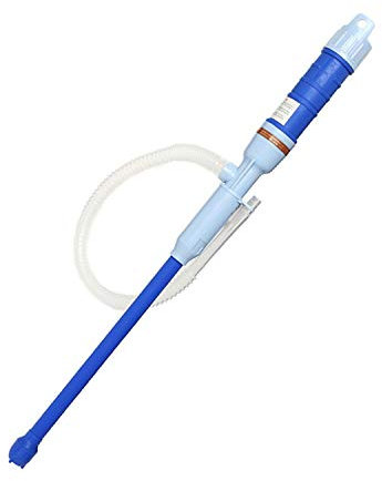 QIAMNI Pompa di trasferimento del carburante Pompa dell'acqua Alimentazione portatile Sifone dell'acqua Pompa a mano della batteria di trasferimento del carburante con AutoStop (Blu)