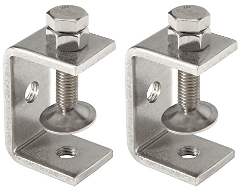 2Pcs C-Clamp 304 Stainless Steel G-Clamp Tiger Clamp Heavy Duty Woodworking Clamp Home Improvement and Automotive Repair Tools with Wide Jaw Openings (47MM)