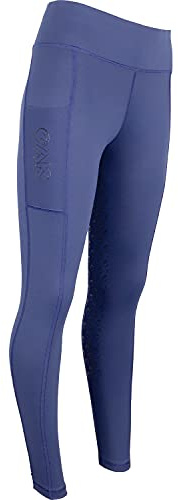 AK Oreo AKRS-6052-01 - Calzamaglie/leggings/pantaloni da equitazione traspiranti a vita alta con presa in silicone, Marina Militare, S