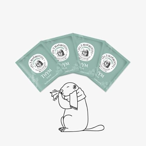 Les 2 Marmottes - Pack infusions Thymspirer - 4 x 30 sachets Thym - Made In France - Sans arômes ajoutés