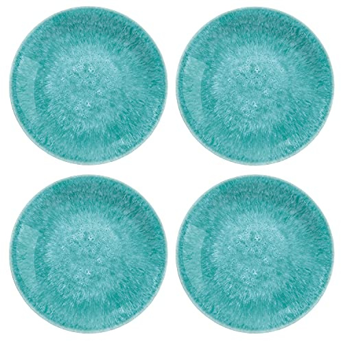 Auntie Morags Bali Brights Aqua/Turquoise Melamine/Plastic/BBQ/Outdoor Side Plate Set (4)