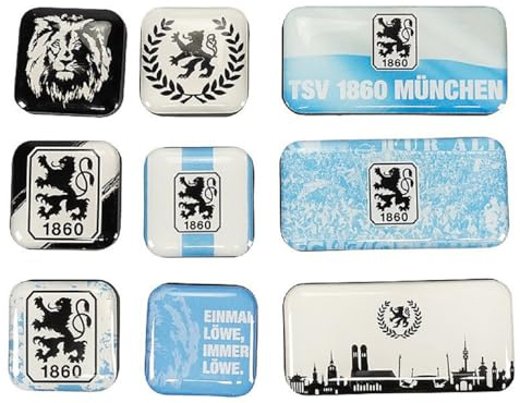 TSV 1860 München Magnet 9er-Set Kühlschrankmagnet - Plus Lesezeichen Wir lieben Fußball