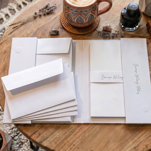 Me Loovely Briefpapier und Umschläge, blanko, A5-Größe, Briefpapier, Schreibwarenbedarf, 20 Stück, Weihnachtsgeschenke (mit schöner weißer Ordner)