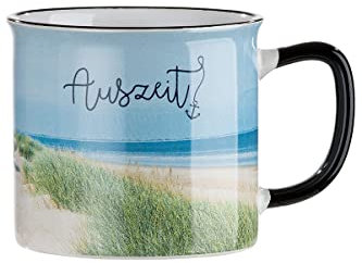 Keramiktasse Auszeit, XL Tasse in Strandoptik
