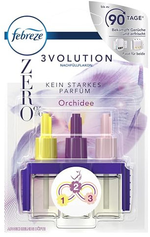 Febreze 3Volution Duftstecker Nachfüllflakon 20 ml Orchidee, 3 Abwechselnde Düfte Bekämpfen Gerüche