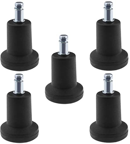 eMagTech 5PCS Bell Glides Office Chair Wheels Stopper Replacement Office Chair Swivel Caster Wheels Office Furniture Accessories 11x22mm Black