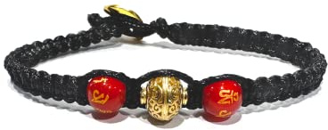 Samsara Kabbalah Bracciale della Fortuna contro il Malocchio - Gioiello Mistico Artigianale in Corda Cerata Regolabile