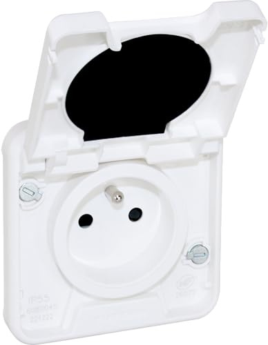 EUR'OHM Prise courant 2P+T composable IP55 - OXXO Blanc - Interrupteur et prise