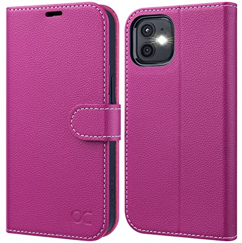 OCASE Hülle für iPhone 12/12 Pro Handyhülle Rosarot Litschi