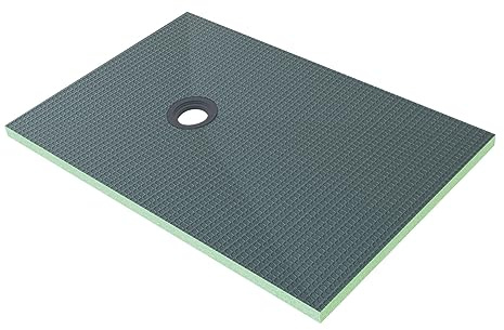 Piatto Doccia da Piastrellare Tagliabile in Estruso Rigida Polistirene Isolamento per Bagno Dimensione 80x120 cm spessore di 4 cm Sifone Piletta e Tubo inclusi