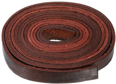 QUARKZMAN Corda Pelle Piatta 12mm Spessore 2mm Caffè per Fai da Te 2,2 Yard | Strisce Cordoncino Pelle, Vintage, Spessore 2mm, per Braccialetti, Tracolle Borse, Cinturini, Fai da Te