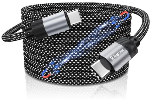 Magtame USB C Kabel, 1.5M Magnetisches USB C auf USB C Kabel 60W(3A),Nylon geflochtenes Spiralkabel Typ C Schnellladekabel für Samsung S23/S22,für Pad,für Macbook,Original Design Patent Produkt