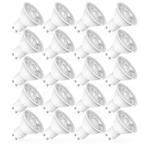 Yiahin GU10 LED Kaltweiß 5W Ersetzt 50W Halogen, 450 Lumen 6000K Strahler, 120° Abstrahlwinkel, Flimmerfrei, Nicht Dimmbar, 230V Reflektorlampen, 20er Pack