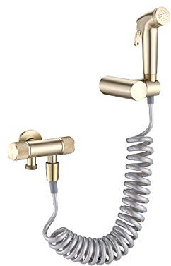 Stoffwindel-Sprühset, einzelnes Kalt-Hand-Bidet-Sprühset, Toilettenset, Toilettensprühset aus Messing, an der Wand montiertes Badezimmer-Toilettenset mit 3 m langem Brauseschlauch, Schwarz (gebürste
