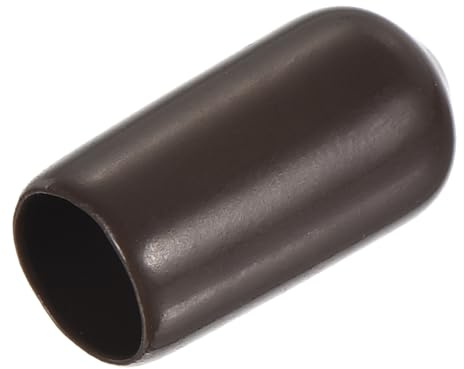 sourcing map 20pcs Rubber End Caps 7mm(1/4) ID Vinyl PVC Round Tube Bolt Cap Cover Screw Thread Protectors Brown
