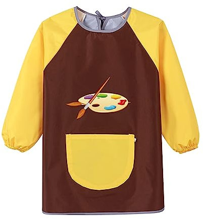 Generisch Regenjacke Baby Regenüberzieher Baby Gefütterte Kunstoverall für Kinder, Kinderschürze, Malzubehör, Lange Ärmel Junge Regenanzug Mädchen (D, 8-9 Years)