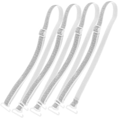 GALPADA Spalline Reggiseno Regolabili in Nylon Argento Elastico Antiscivolo, 2 Paia per Uso Quotidiano e Eventi Speciali, Migliorano Supporto del Busto