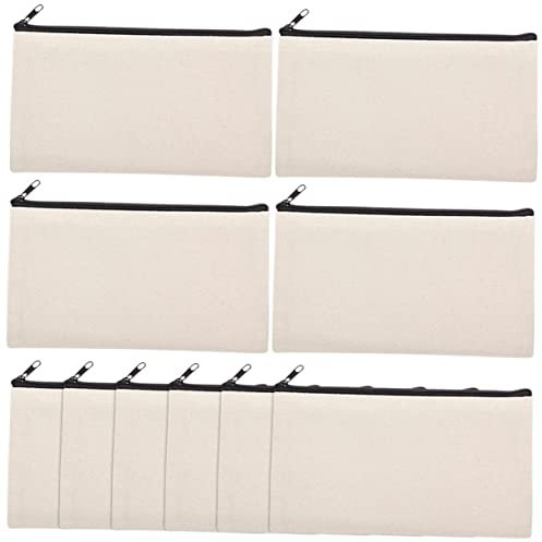 ULDIGI 10stücke DIY Handwerksbeutel Aus Segeltuch Bleistiftfächer Sublimationsleere Make-up-Taschen Wärmeübertragungsbeutel Reißverschluss-kosmetiktaschen Rohlinge Für Basteln