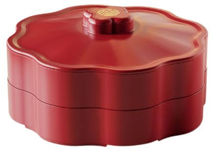 MagiDeal Divided Serving Tray Snackle Tray Food Tray Easy to Clean Snacks Platter Candy Storage Box for Chinese New Year Veggies Candy, 2 Tier