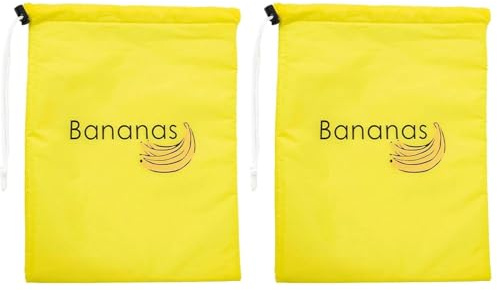 2 Stück Bananenbeutel für Kühlschrank, Kühlschrank Gemüse-Aufbewahrungsbeutel, Kühlschrank-Aufbewahrungstasche mit Kordelzug, Schützt frische Bananenfruchtbeutel, für Kühlschrank, Picknicks
