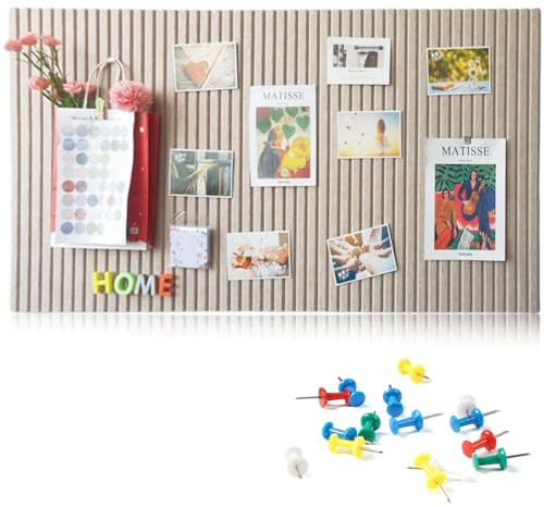 Korkvägg anslagstavla – pinwand korktavla – anslagstavla filt – 40 x 60 cm, 0,9 cm tjock, med 30 pennor, lämplig för tillverkning av anslagstavlor, väggdekorationer och fotopaneler