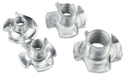 MAYyhem 5/10 Pezzi Dado a Quattro Griffe zincato M3 M4 M5 M6 M8 M10 Dado a T Inserto a Punte Dado a T Inserti(M3)