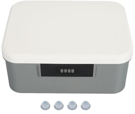 CHEOTIME Lockbox, boîte verrouillable 9L avec Organisateur de Verrouillage de Mot de Passe, Coffre de Stockage pour Les fichiers et Documents Gris pour Usage du Bureau à Domicile (Gris)